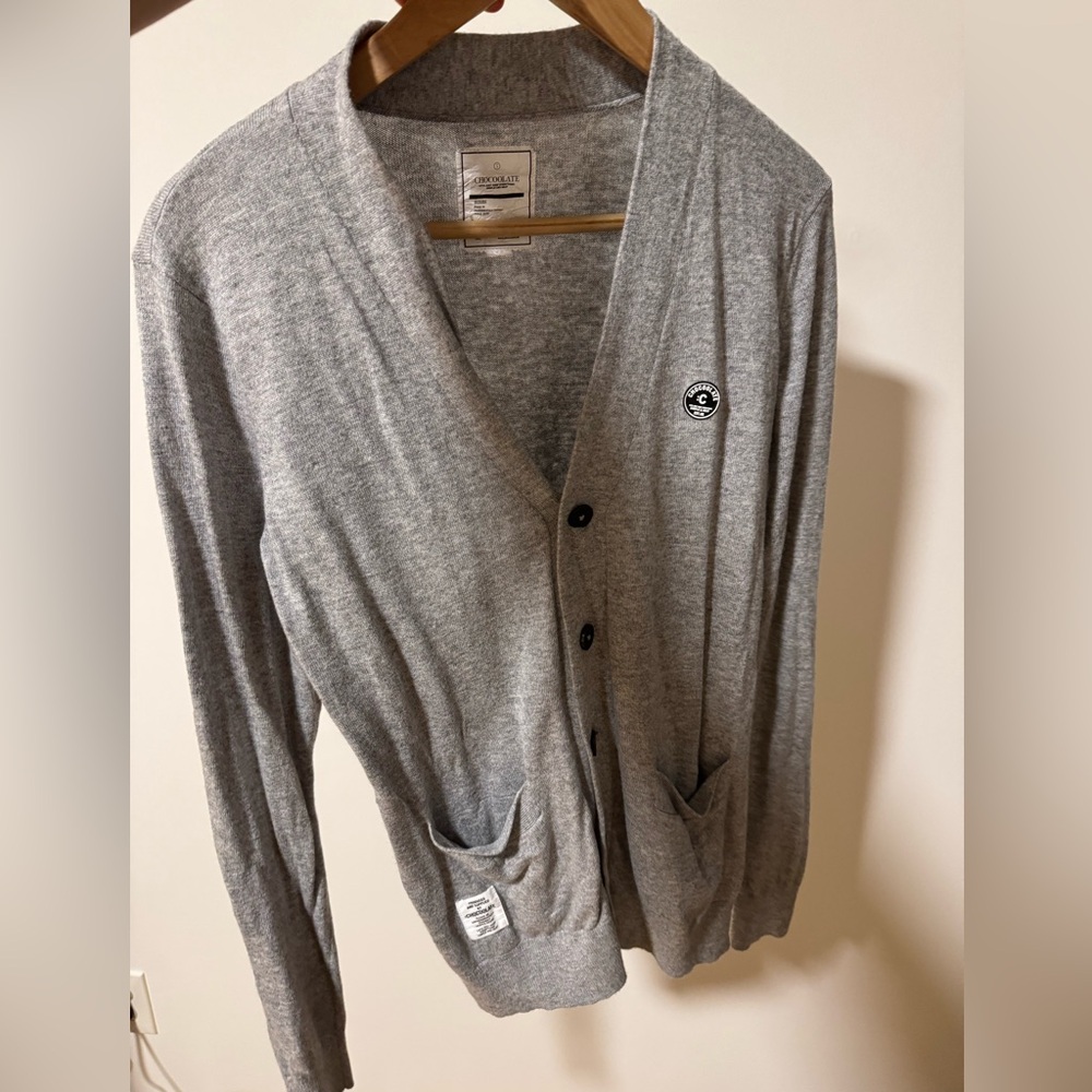 Chocoolate Gray Knit Cardigan Sweater